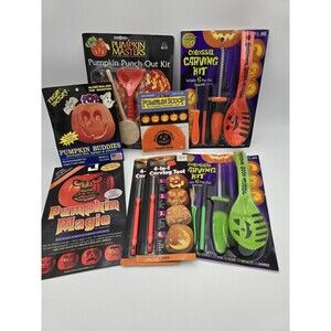Lot Pumpkin Carving & Decorating Tools Supplies Punches Stencils Tattoos & More